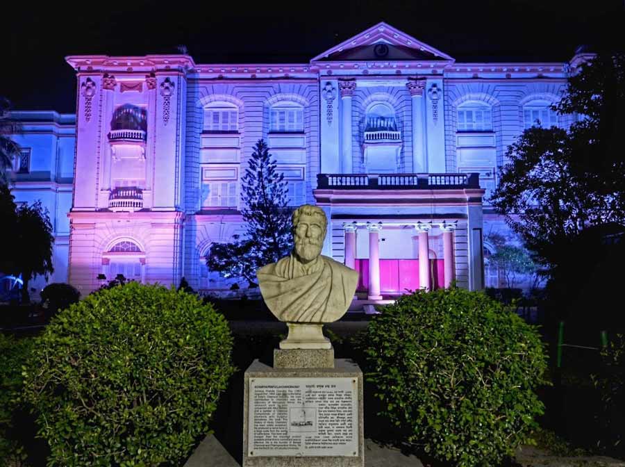 An illuminated Birla Industrial & Technological Museum, a unit under National Council of Science Museums, on Saturday night, November 19. BITM has been illuminated with blue light starting from November 17 to November 20 to mark Child Rights Week