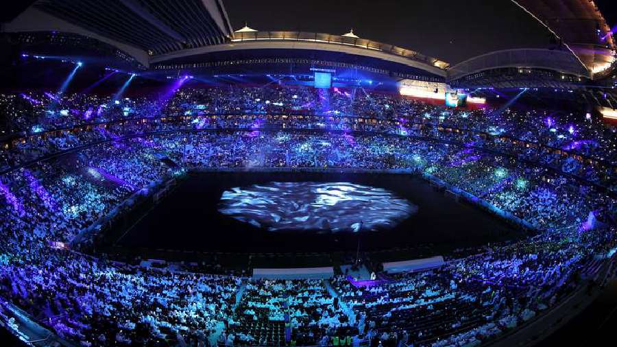 The stadium looked beautiful as thousands of fans and performers light up the place