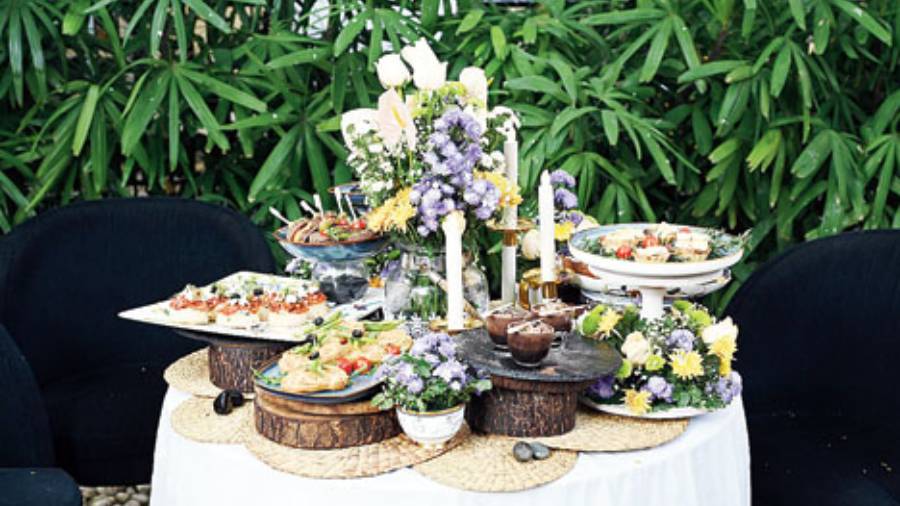 The beautiful table was laden with yummy delicacies from Basil by Trishya Beriwal 