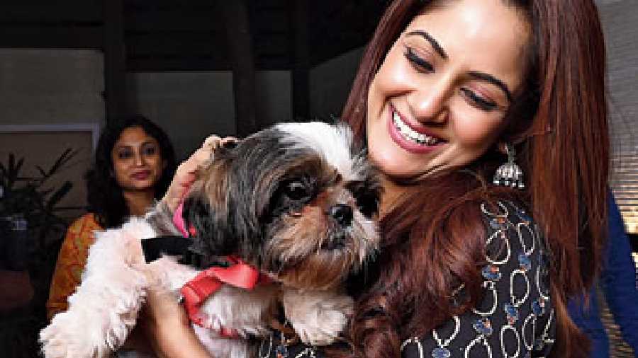 Trina Saha with her doggo