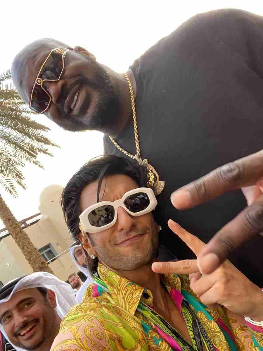 Ranveer and star basketball player Shaquille O’Neal reunited at the Grand Prix. The last time the two met at the NBAs, Ranveer and Shaquille had danced to Khalibali and their reel went viral. 