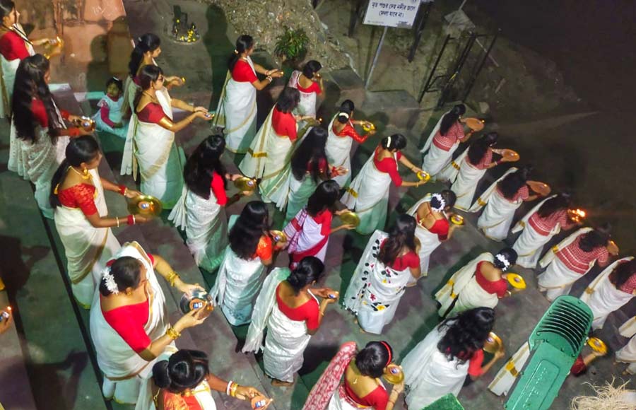 A cultural performance in progress during the inauguration of the Ganga Utsav, 2022, in Chandernagore on November 22, 2022.  The three-day event is being developed as a model for “River Festivals” with the aim to connect people to the rivers and inculcate its importance. This is being done by bringing together celebrities, dignitaries and influencers from different walks of life on one platform, and celebrating rivers by bringing awareness to keep it clean and healthy. West Bengal chief minister, Mamata Banerjee, in a message said, “People from all walks of life must be involved.”