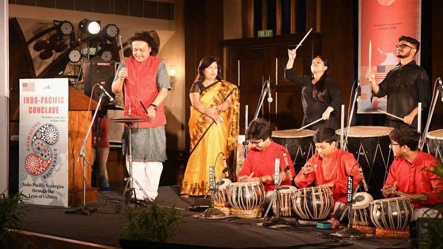 Tanmoy Bose and his team present a performance highlighting the sounds and rhythms of the Indo-Pacific
