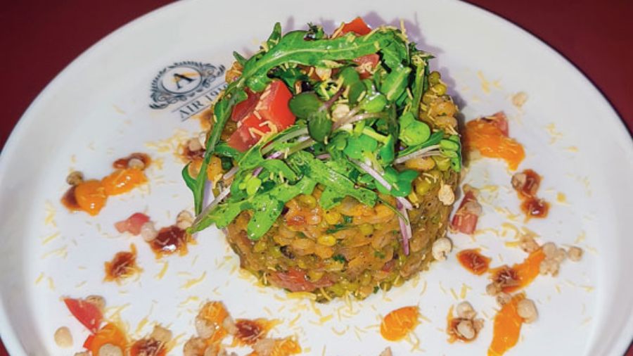 Vegan Moong Barley Salad @ Air 1910: The lounge on Camac Street serves a chatpata moong dal and barley chaat-style salad that won’t let you miss your street food fave
