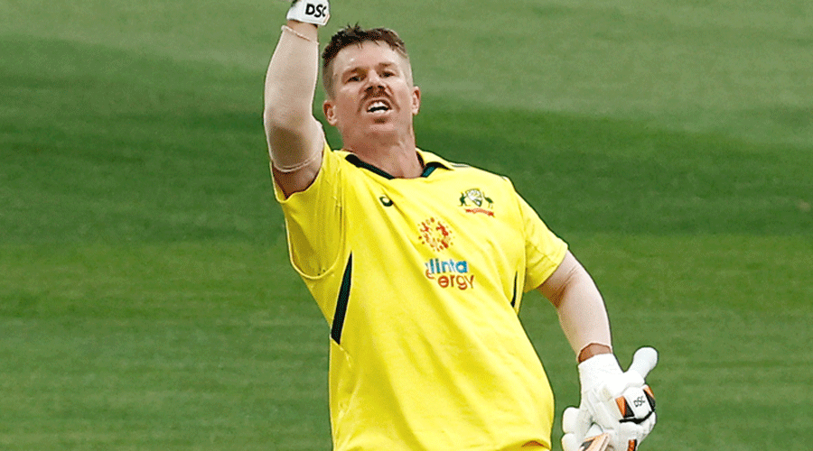 David Warner at the Melbourne Cricket Ground on Tuesday.