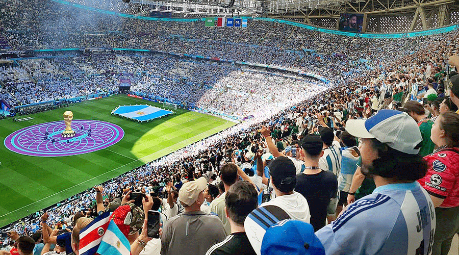 Argentina fans at Lusail Iconic Stadium on Tuesday.