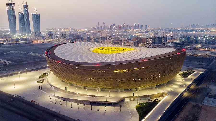 The 80,000 capacity Lusail Stadium in Doha, where the World Cup final will be played on December 18.