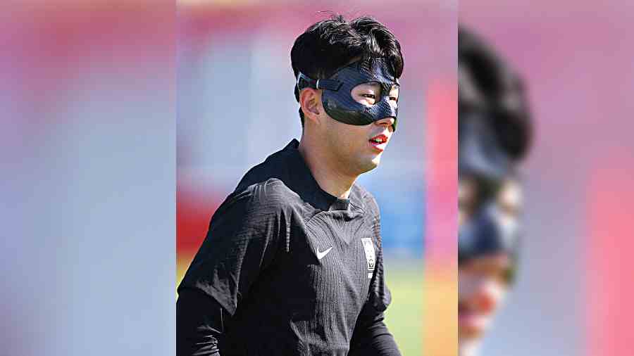 South Korea’s Son Heungmin during training in Doha on Wednesday.