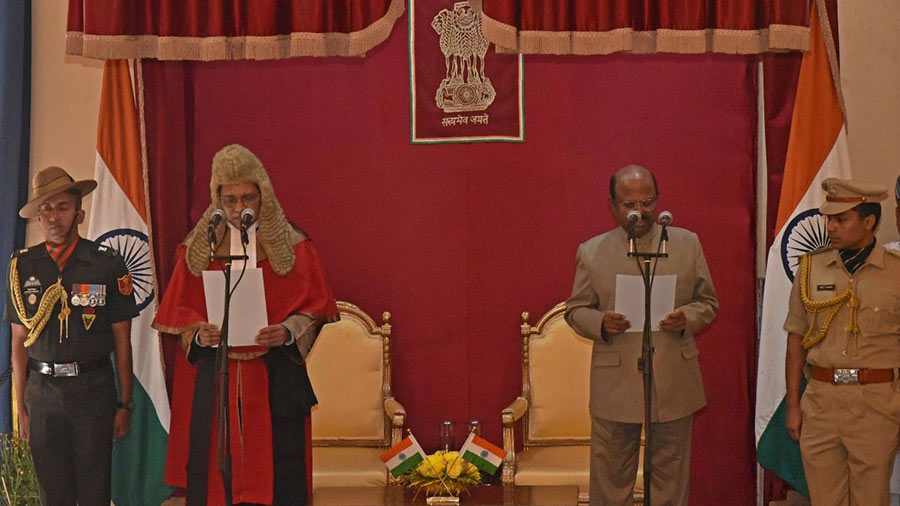 C.V. Ananda Bose takes oath as West Bengal's new governor on November 23, Wednesday, at Raj Bhawan, Kolkata