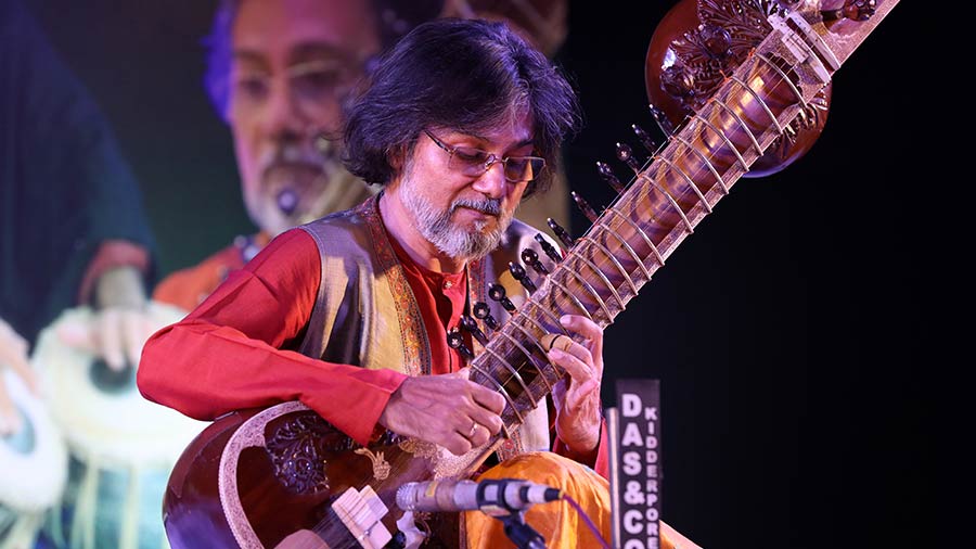 Pandit Partha Bose on the sitar
