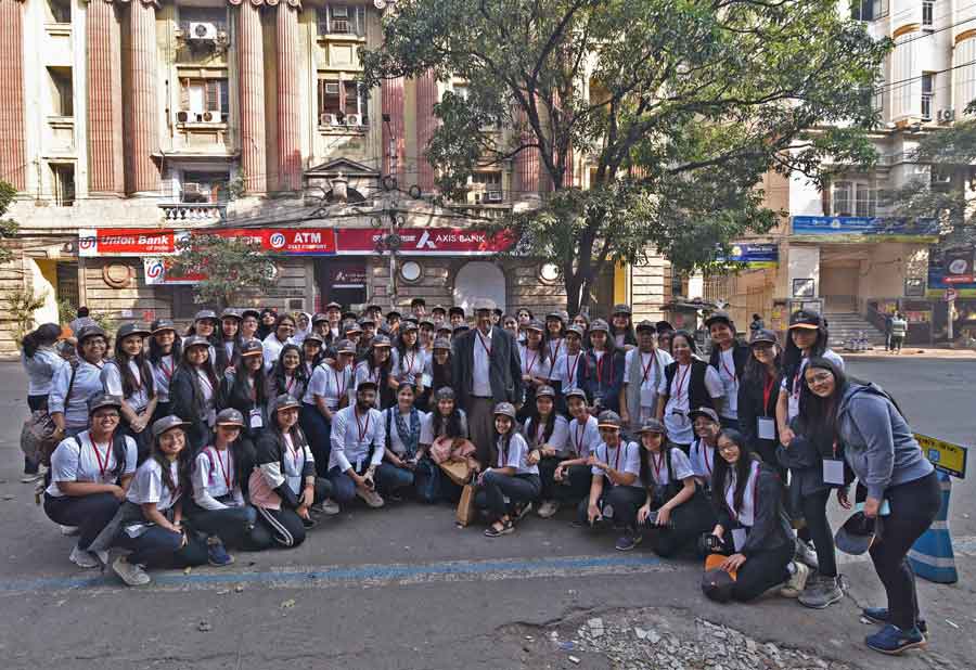 About 65 students and teachers took part in the walk and were guided by Pradip Chopra, chairman of iLEAD   