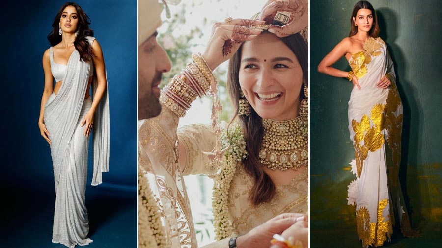 Anushka Sharma's Gold Sari - Anushka Sharma's Makeup & Hair Style, Vogue  India