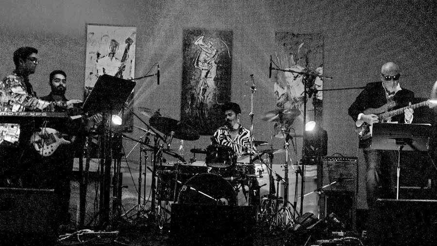 The quartet: Samrat Mukherjee (keys), Akash Ganguly (bass), Sambit Chatterjee (drums) and Amyt Datta (guitar)