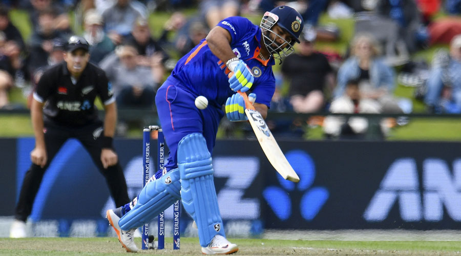 Rishabh Pant of India bats during their one day cricket match at Hagley Oval, in Christchurch, New Zealand.