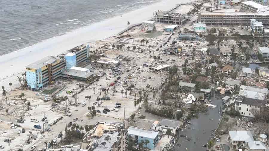 Fort Myers Beach after Hurricane Ian hit the area.