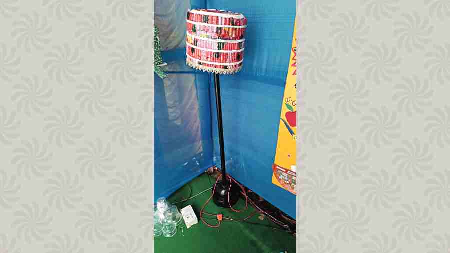 The winning entry — a lampshade by Laisha Jaisinghani 