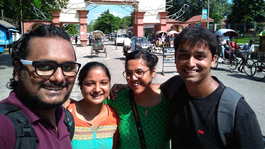 Samarth with his team at Nepal border 