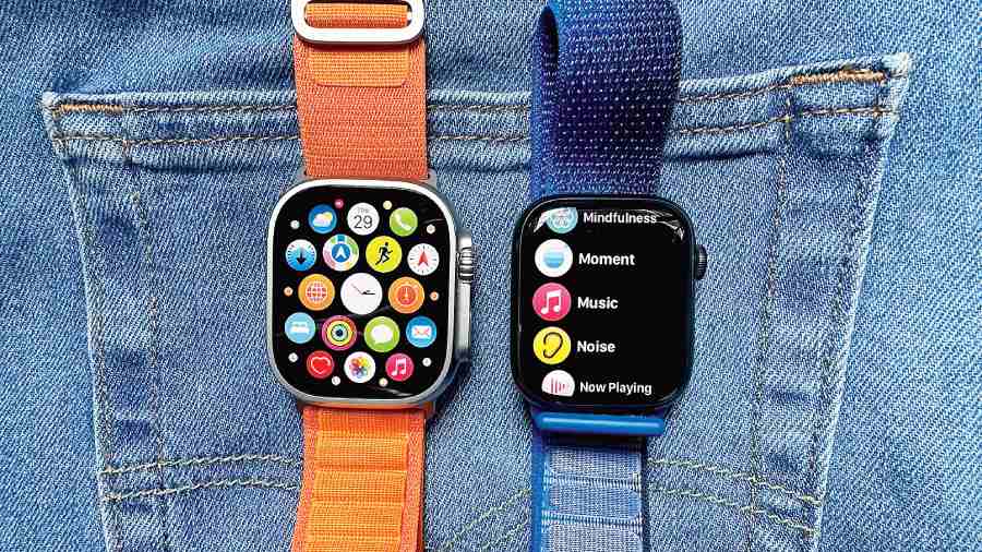 Apple Watch Ultra (left) and Apple Watch Series 8: The former is sports oriented while the latter is perfect for everyday usage