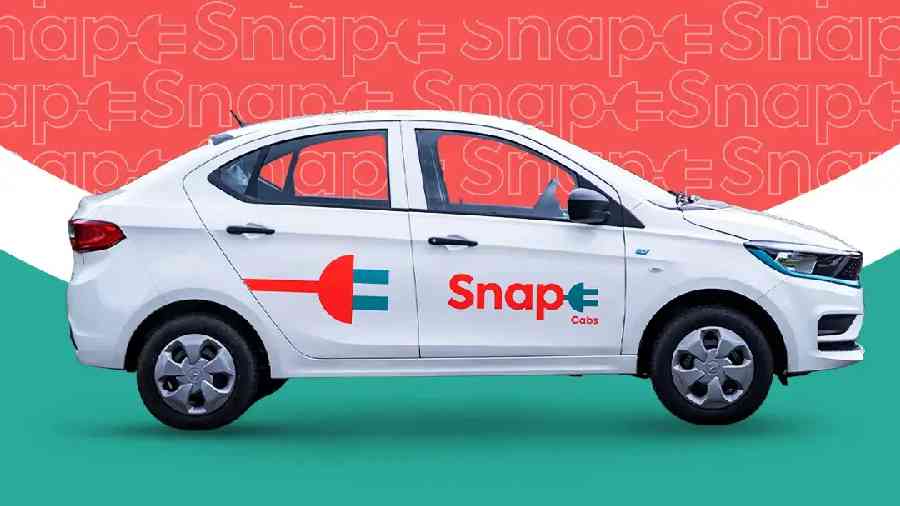 Snap-E cabs started operations with its fleet of 100 electric vehicles, which were displayed at a programme in New Town on Friday.