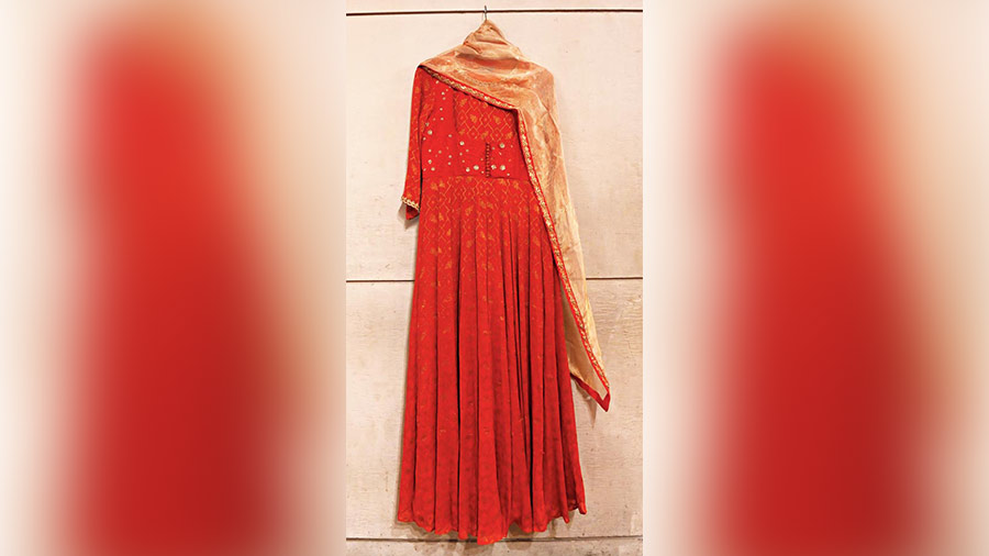 For some ethnic shopping, check out Vian. This gorgeous Anarkali in georgette with thread and zardosi work and a lightweight diaphanous dupatta, is exquisite