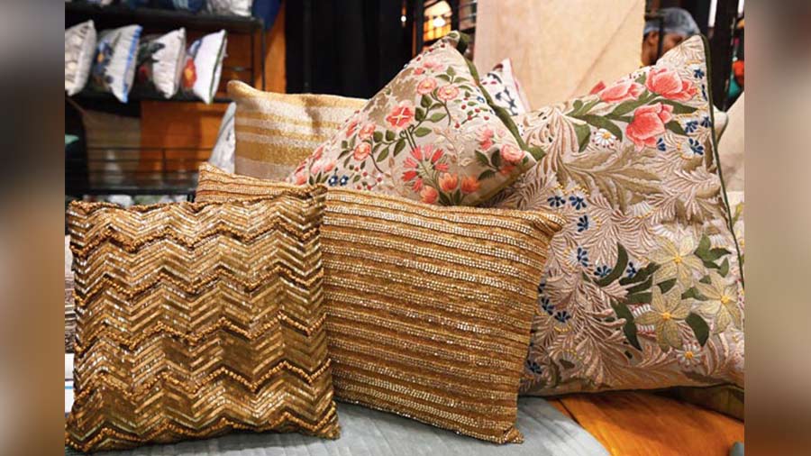 Planning to buy some cushion covers? Look no further. The Nest’s festive edit matched the mood of the festival and is jazzy and rich in embroidery. From sequin work to opulent embroidery work, the covers are available in various sizes