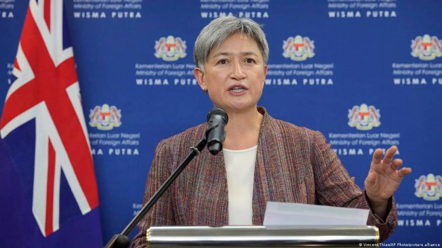 Penny Wong said the Albanese government was committed towards a just and enduring two-state solution