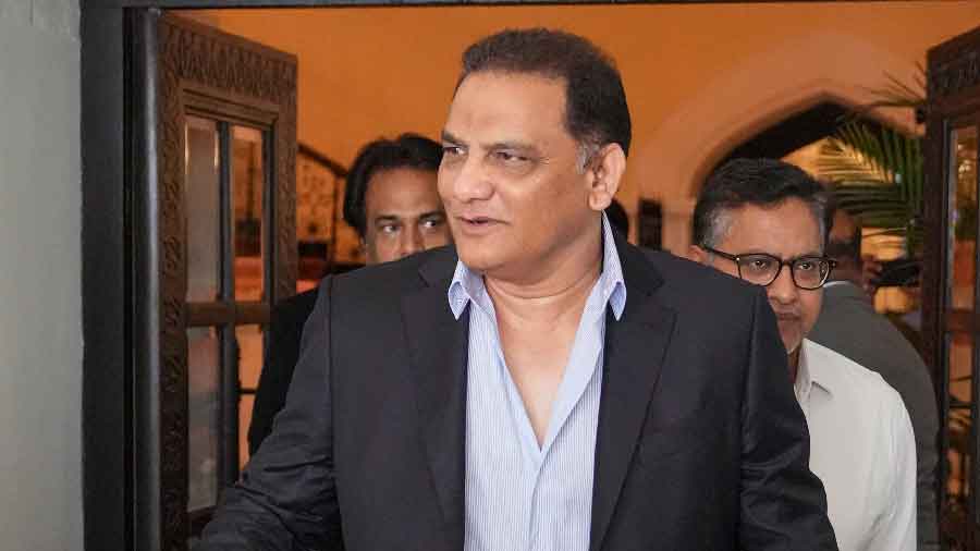 Hyderabad Cricket Association (HCA) President Mohammad Azharuddin arrives 