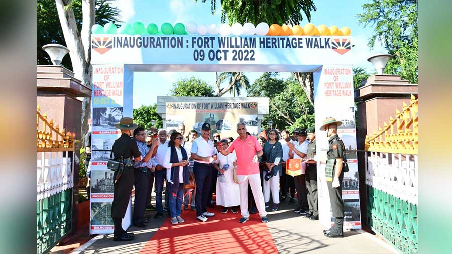 A heritage walk around Fort William for civilians was inaugurated on October 9, 2022. Inaugurating the walk, Chief of Staff Lt Gen. K.K. Repswal, HQ, Eastern Command, said: “We used to have heritage walks in 2019 but because of the pandemic, it was stopped for two years. Today, we are resuming the walk. You will get to see a lot of war history, about life in Fort William and see the heritage structures here.”  The inaugural heritage walk was arranged by Calcutta Heritage Collective, a group formed to restore, revive and reuse built heritage in the city and the state