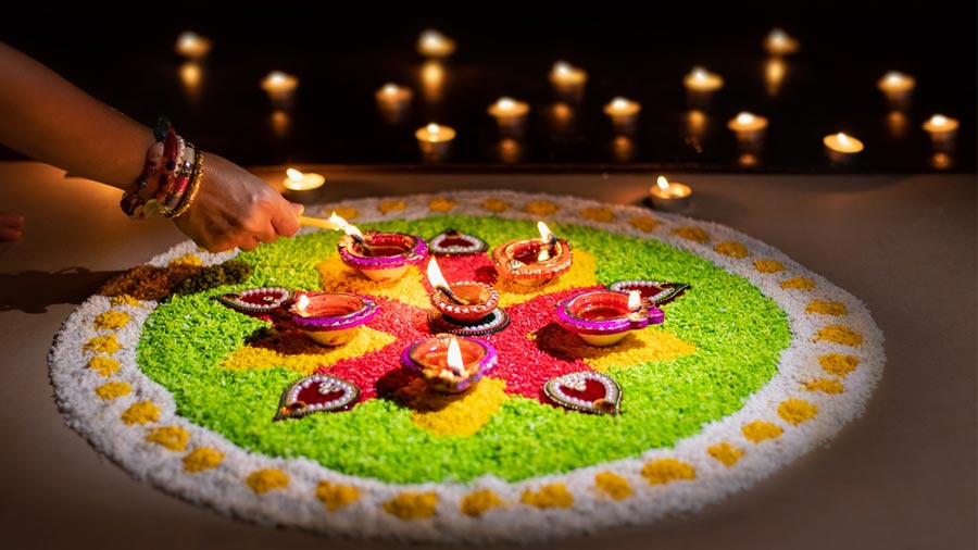 Festive rangoli, a must on Diwali