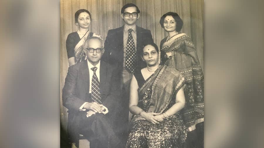Roma and Sachis Ray with their children Ashis, Mitali and Piali (right)