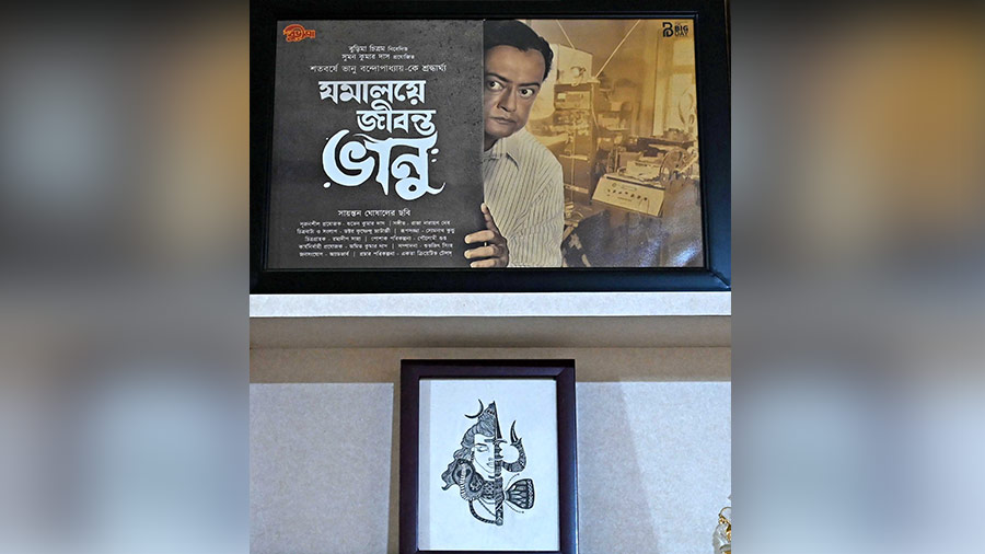 Jomaloye Jibanto Bhanu, a film to pay tribute to the iconic Bhanu Bandopadhyay on his 101st birth anniversary, was produced by Burima Chitram in 2022. Noted filmstar Saswata Chatterjee acted in the lead role