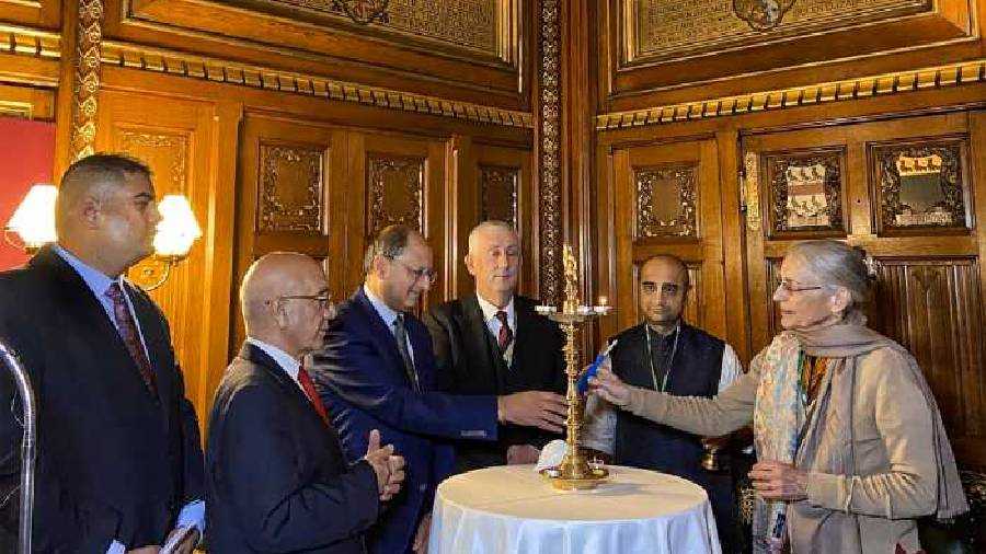 Diwali celebrations in the State Rooms of the Speaker's House in the Houses of Parliament complex at the Palace of Westminster