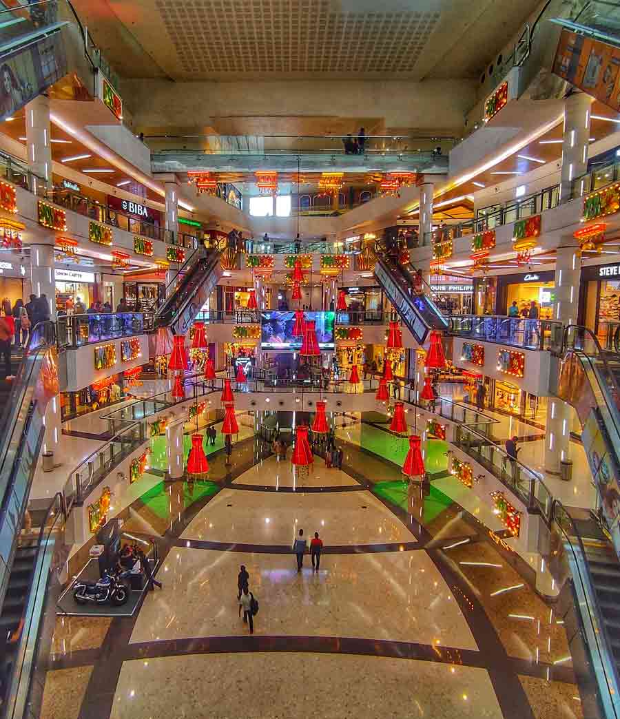 South City Mall premises have been lit up brightly on Friday evening ahead of the festival of lights