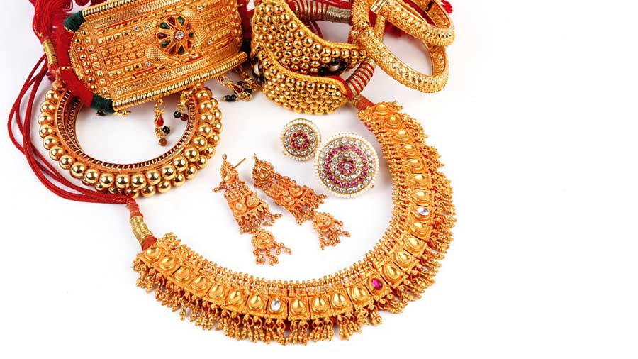 A collection of jewellery on offer for Dhanteras