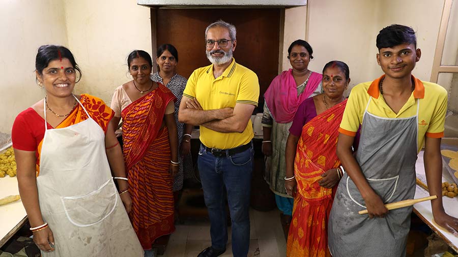 Bipin Naygandhi and his team at their workshop