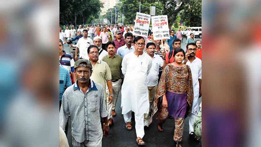 The citizens’ march in Calcutta on Saturday