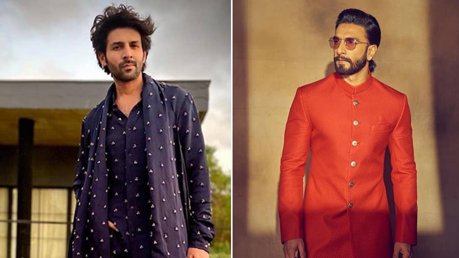 Diwali Kartik Aaryan s blue kurta to Ranveer Singh s red