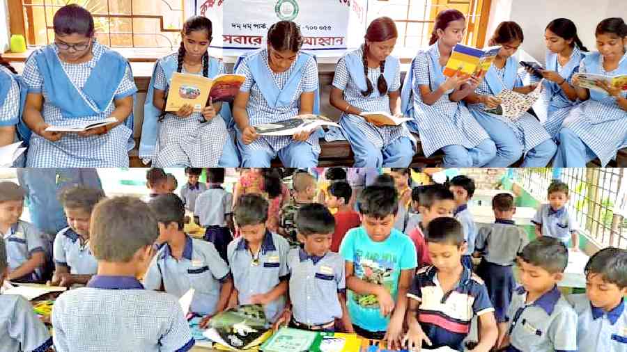 Students at the book fairs held in their schools 