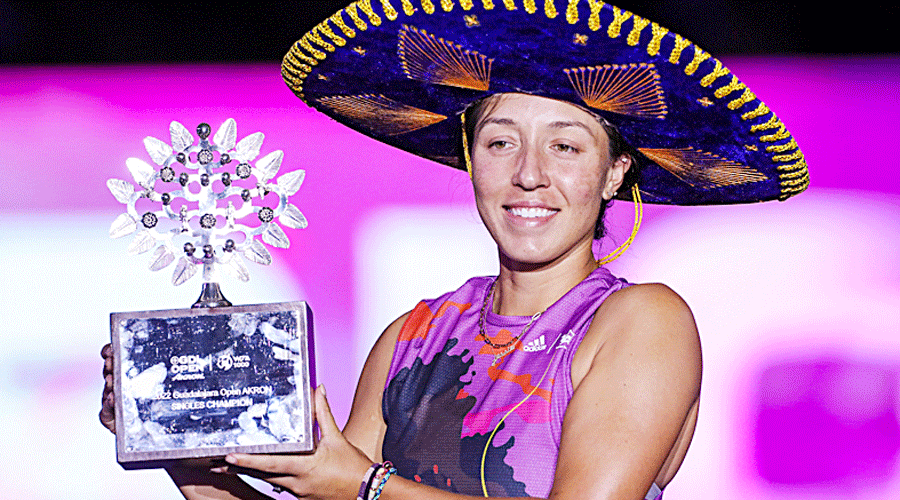 Jessica Pegula after winning the Guadalajara Open on Sunday.