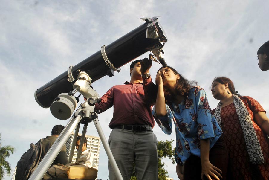 Students at Maidan viewed the solar eclipse on Tuesday thanks to the Breakthrough Science Society.