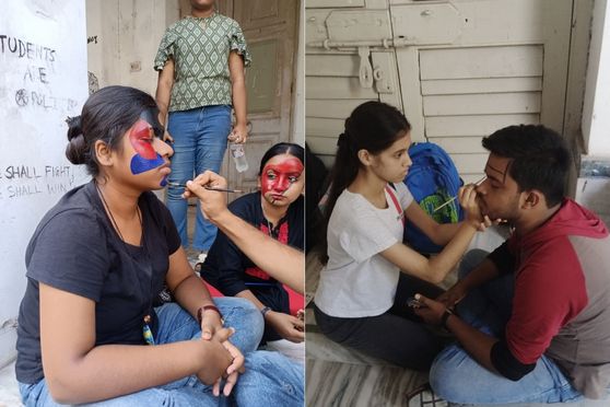 Face painting competition at ISPAT