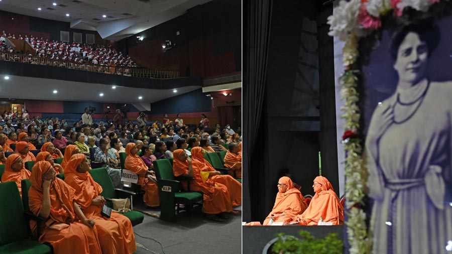 Sister Nibedita’s 155th birth anniversary was celebrated at Phanibhushan Vidya Binode Yatra Mancha, Bagbazar on Friday. Born Margaret Elizabeth Noble on October 28, 1867 (Sister Nibedita) was an Irish teacher, author, social activist and school founder. She met Swami Vivekananda in 1895 in London and travelled to Kolkata in 1898. Swami Vivekanada gave her the name Nibedita (meaning 