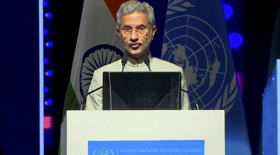 External Affairs Minister S Jaishankar at the United Nations Security Council’s Counter Terrorism Committee (CTC) meeting in Delhi.