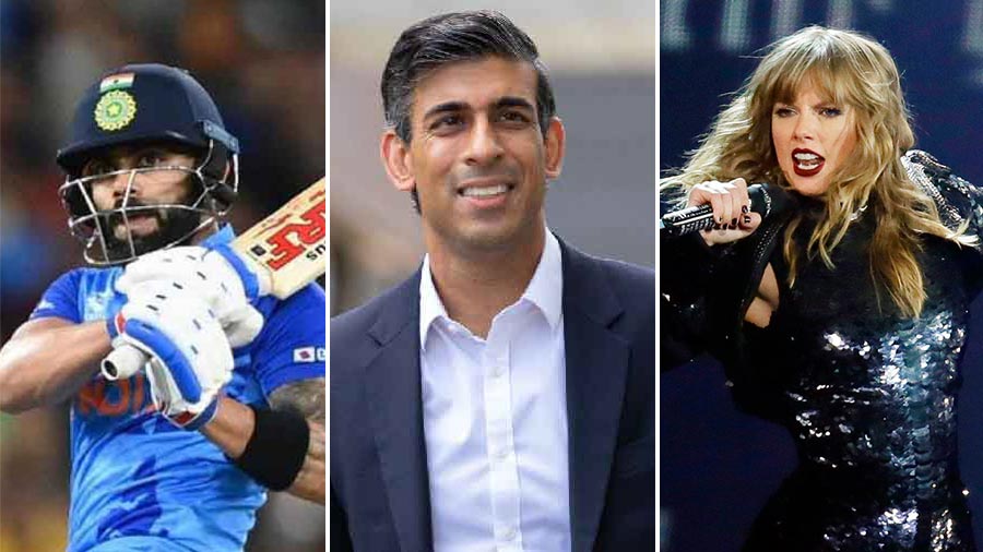 (L-R) Virat Kohli, Rishi Sunak and Taylor Swift are among the newsmakers of the week