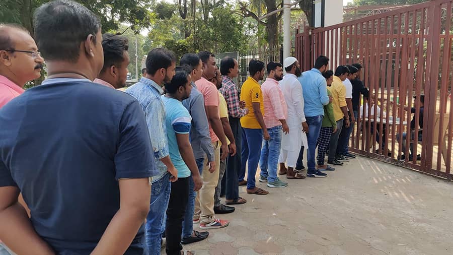Fans queue up for tickets to the Mohammedan SC vs East Bengal FC derby to be played at Kishore Bharati Krirangan on November 1. 