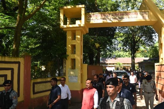 Assam CM visiting schools in Guwahati 