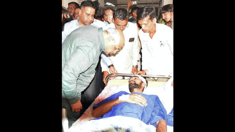 Patel meets a man who suffered injuries in a city hospital