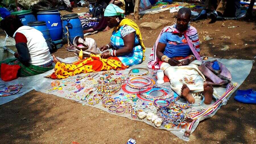 The Maasai market travels through the city