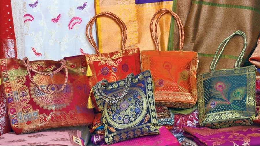 Benaras Handlooms zari handbags
