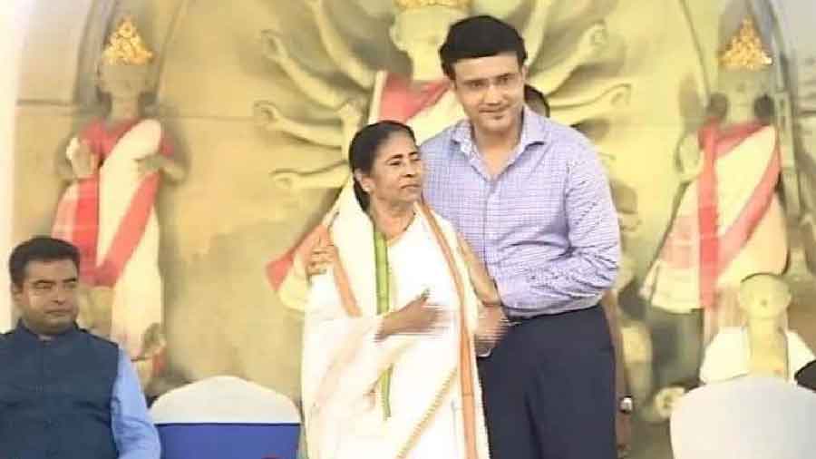 Mamata Banerjee with Sourav Ganguly